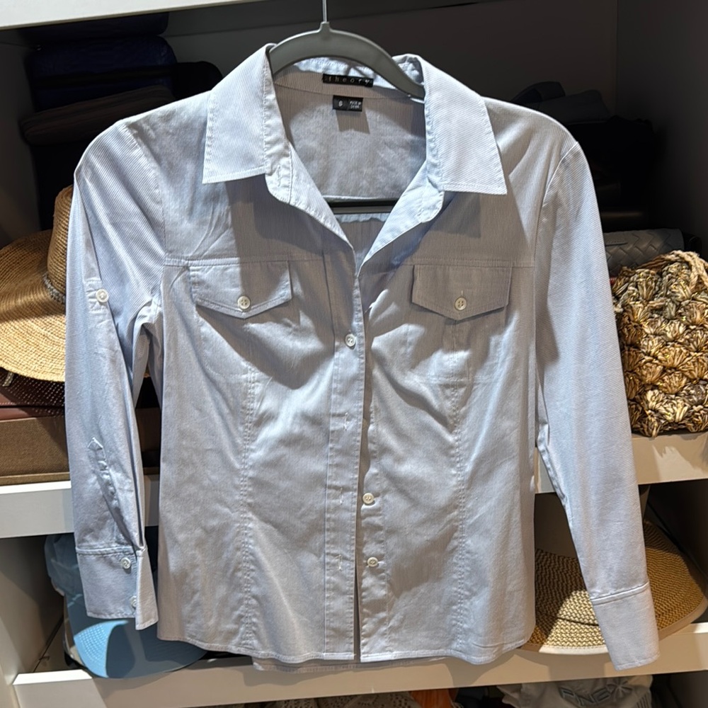 Theory Light Blue Button-Up Shirt
